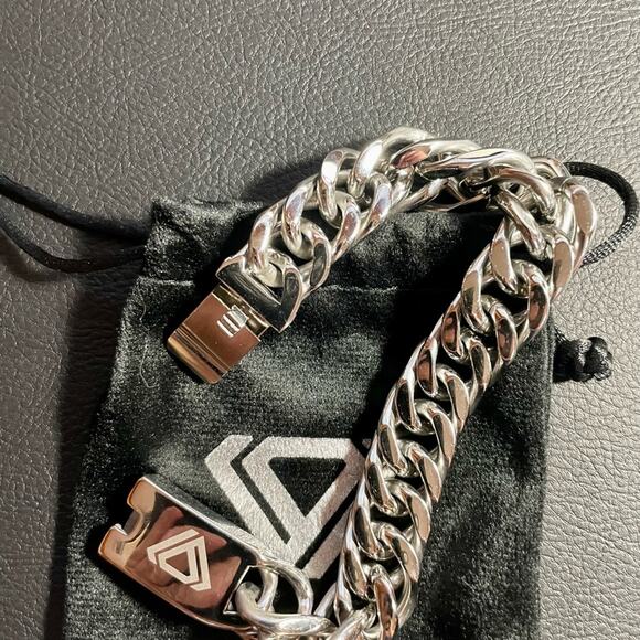 Men’s Klassic Statement Silver Chain Bracelet #001 - Picture 2 of 3